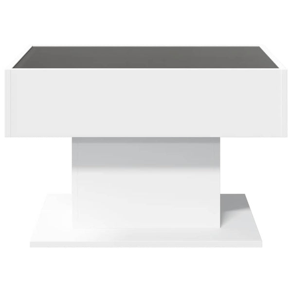 LED Couchtisch Weiß 70x50 cm
