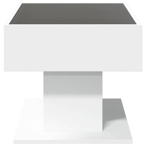 LED Couchtisch Weiß 70x50 cm