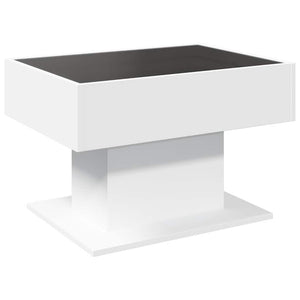 LED Couchtisch Weiß 70x50 cm