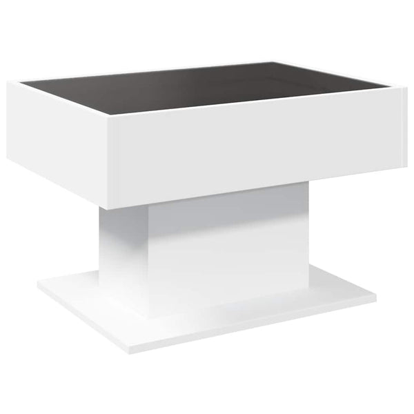 LED Couchtisch Weiß 70x50 cm