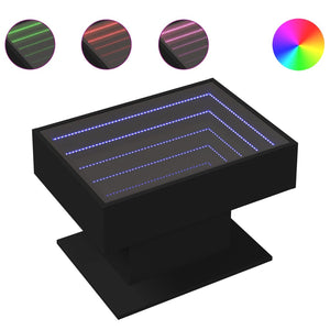 LED Couchtisch Schwarz 70x50 cm