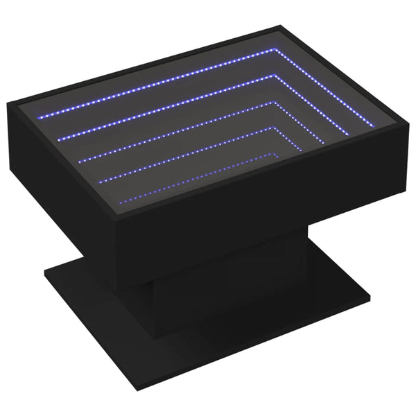 LED Couchtisch Schwarz 70x50 cm