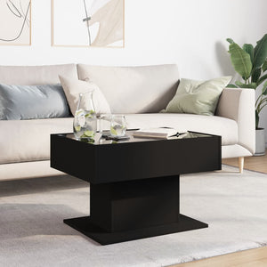 LED Couchtisch Schwarz 70x50 cm