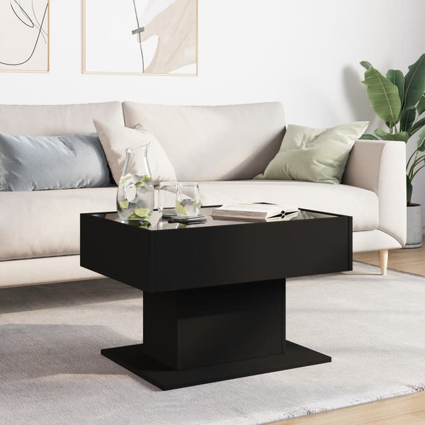 LED Couchtisch Schwarz 70x50 cm