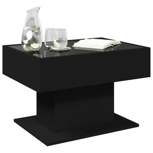 LED Couchtisch Schwarz 70x50 cm