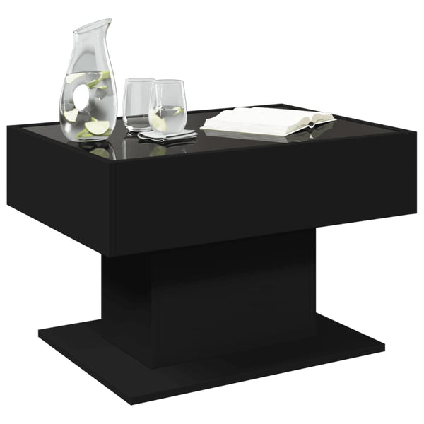 LED Couchtisch Schwarz 70x50 cm