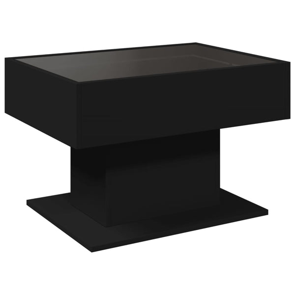 LED Couchtisch Schwarz 70x50 cm