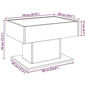 LED Couchtisch Sonoma Eiche 70x50 cm