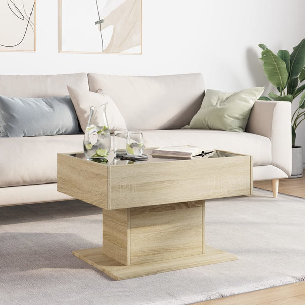 LED Couchtisch Sonoma Eiche 70x50 cm