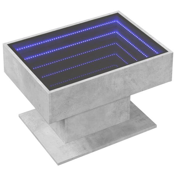LED Couchtisch Betongrau 70x50 cm