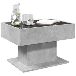 LED Couchtisch Betongrau 70x50 cm