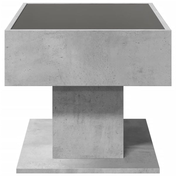 LED Couchtisch Betongrau 70x50 cm