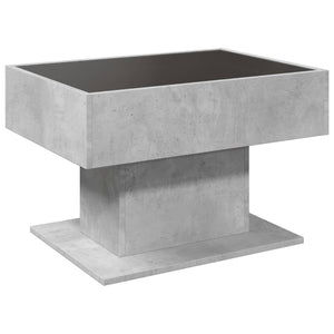 LED Couchtisch Betongrau 70x50 cm