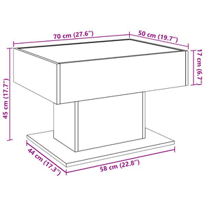 LED Couchtisch Eichenoptik 70x50 cm