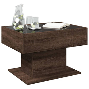 LED Couchtisch Eichenoptik 70x50 cm