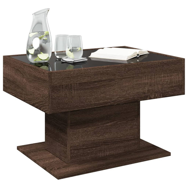 LED Couchtisch Eichenoptik 70x50 cm
