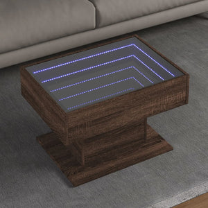 LED Couchtisch Eichenoptik 70x50 cm