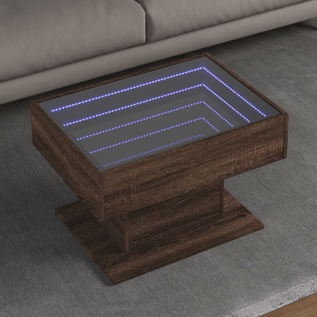 LED Couchtisch Eichenoptik 70x50 cm