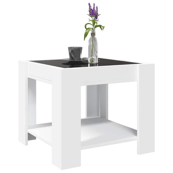 LED Couchtisch Weiß 53x53 cm