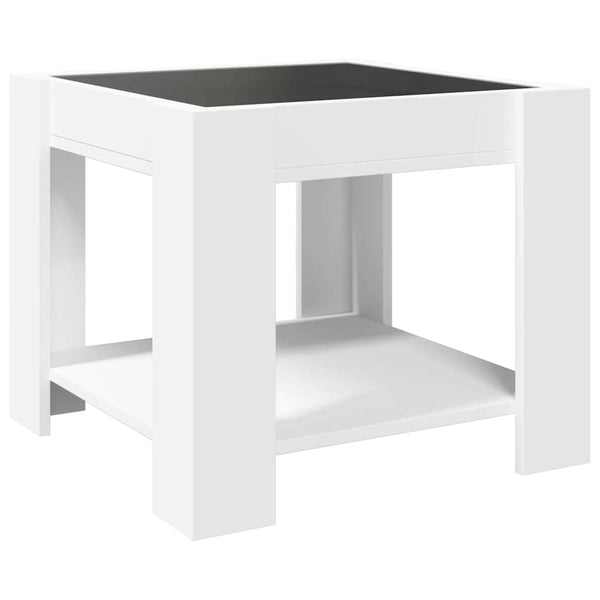 LED Couchtisch Weiß 53x53 cm