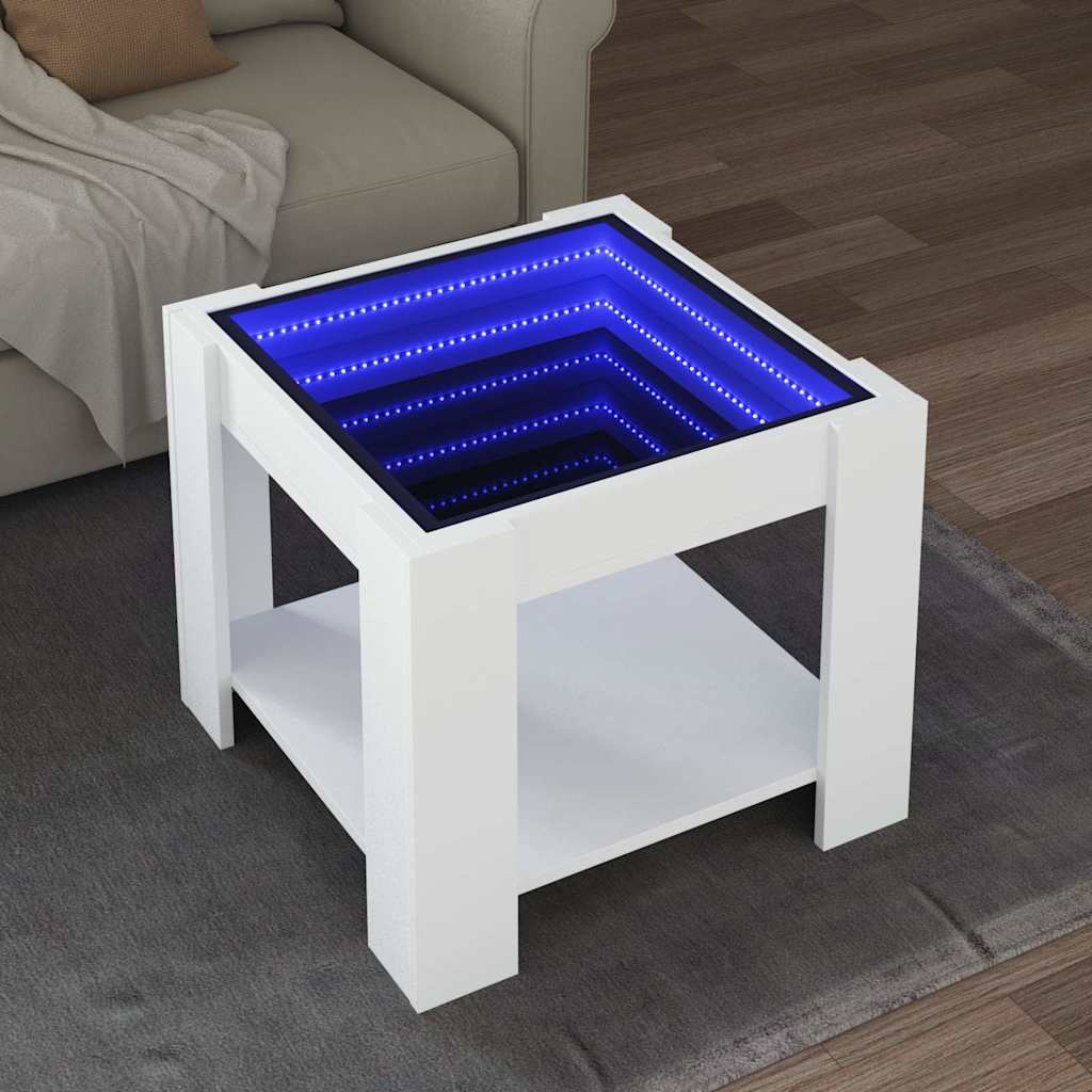 LED Couchtisch Weiß 53x53 cm