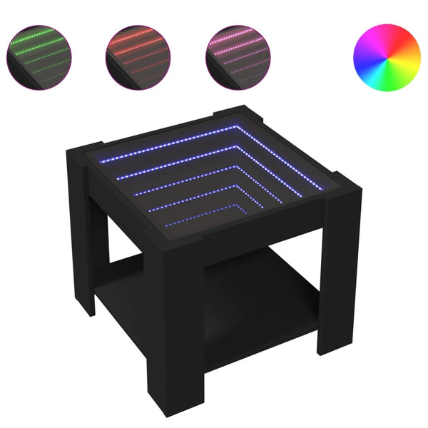 LED Couchtisch Schwarz 53x53 cm