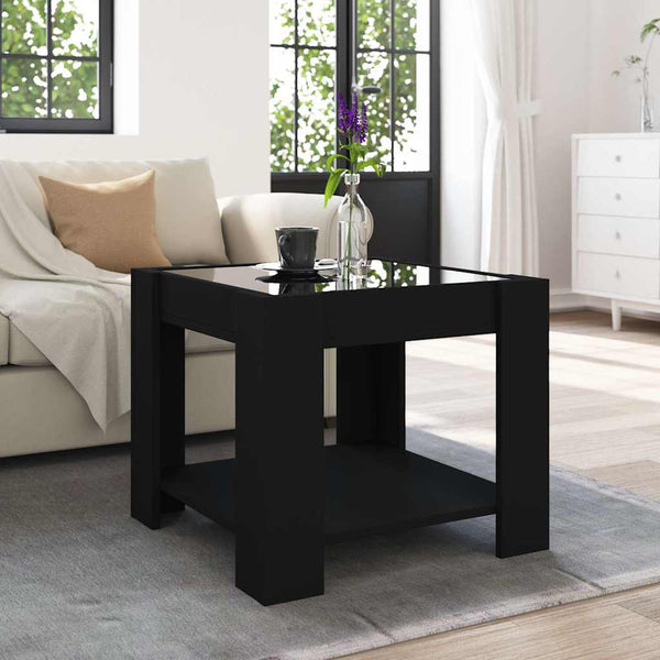 LED Couchtisch Schwarz 53x53 cm