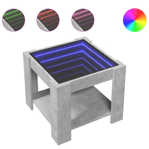 LED Couchtisch Betongrau 53x53 cm