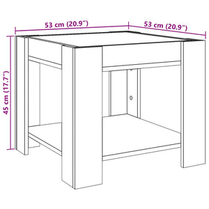 LED Couchtisch Betongrau 53x53 cm