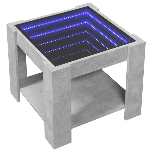 LED Couchtisch Betongrau 53x53 cm