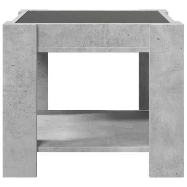 LED Couchtisch Betongrau 53x53 cm