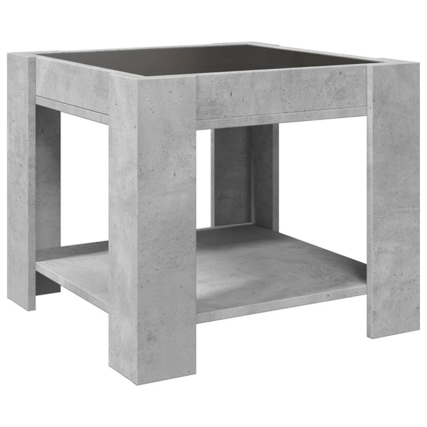 LED Couchtisch Betongrau 53x53 cm