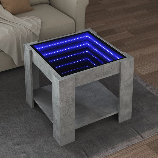 LED Couchtisch Betongrau 53x53 cm