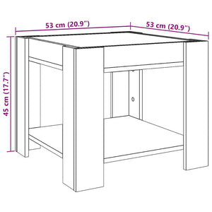 LED Couchtisch Räuchereiche 53x53 cm