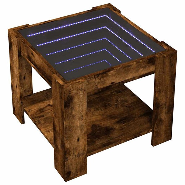 LED Couchtisch Räuchereiche 53x53 cm