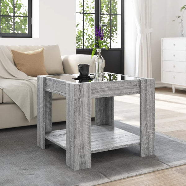 LED Couchtisch Grau Sonoma 53x53 cm