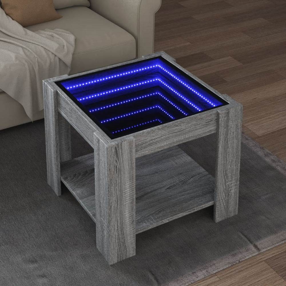 LED Couchtisch Grau Sonoma 53x53 cm