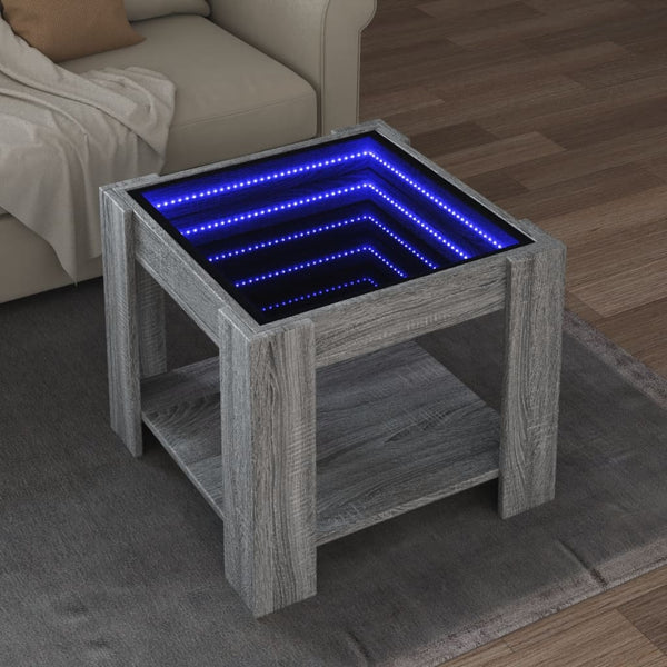 LED Couchtisch Grau Sonoma 53x53 cm
