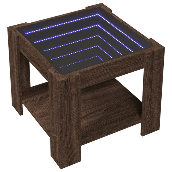 LED Couchtisch Braun Eichenoptik