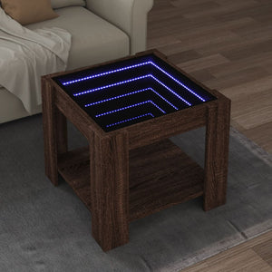 LED Couchtisch Braun Eichenoptik
