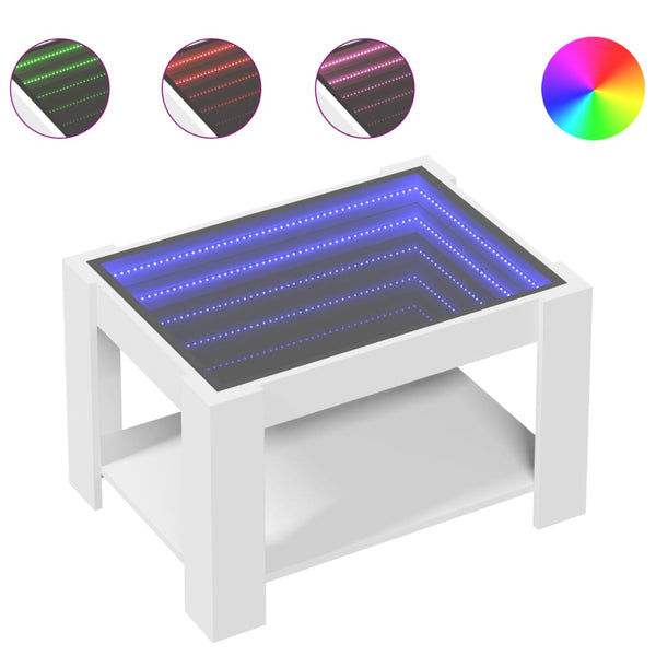 Couchtisch mit LED-Beleuchtung, Weiß
