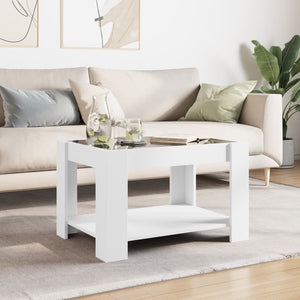 Couchtisch mit LED-Beleuchtung, Weiß