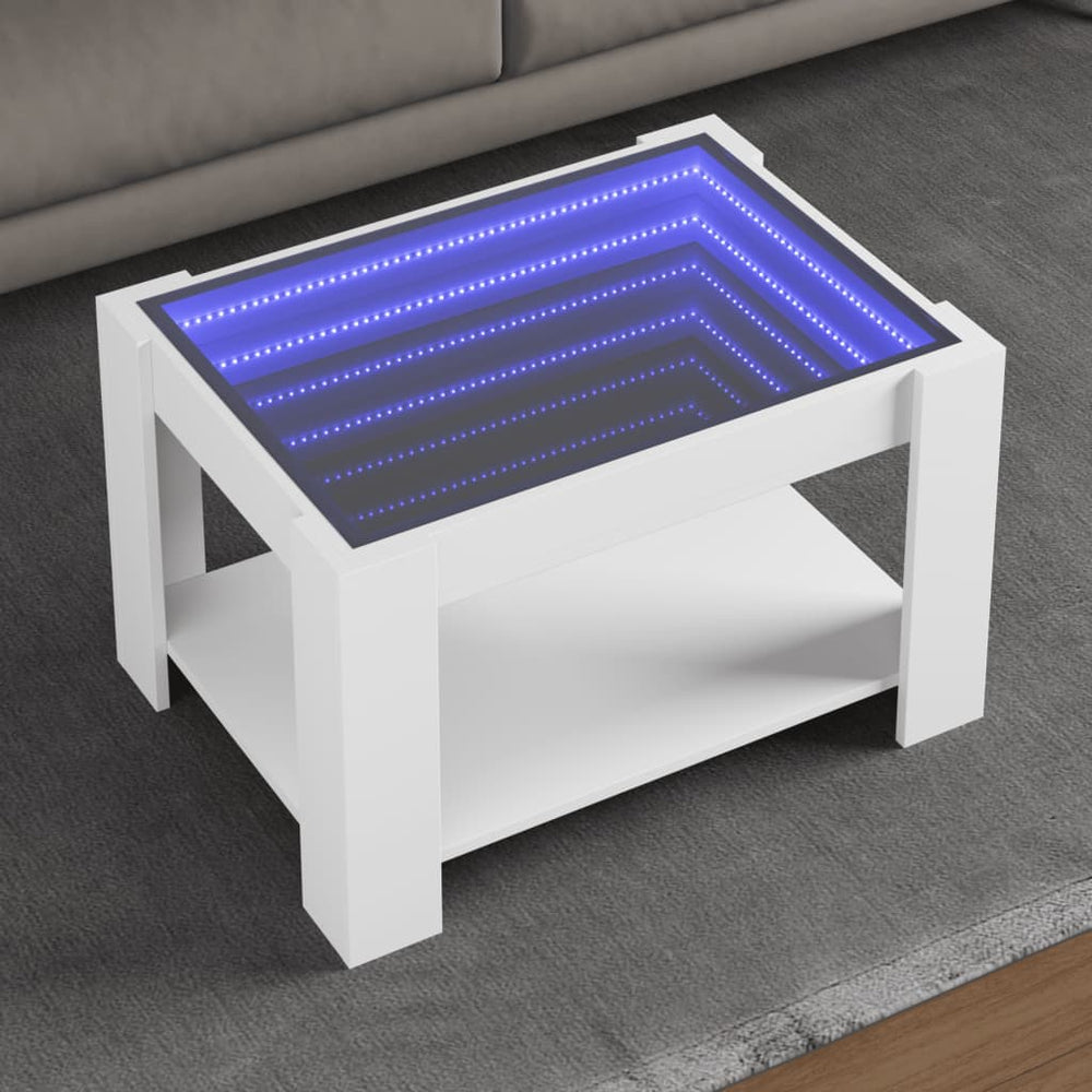 Couchtisch mit LED-Beleuchtung, Weiß