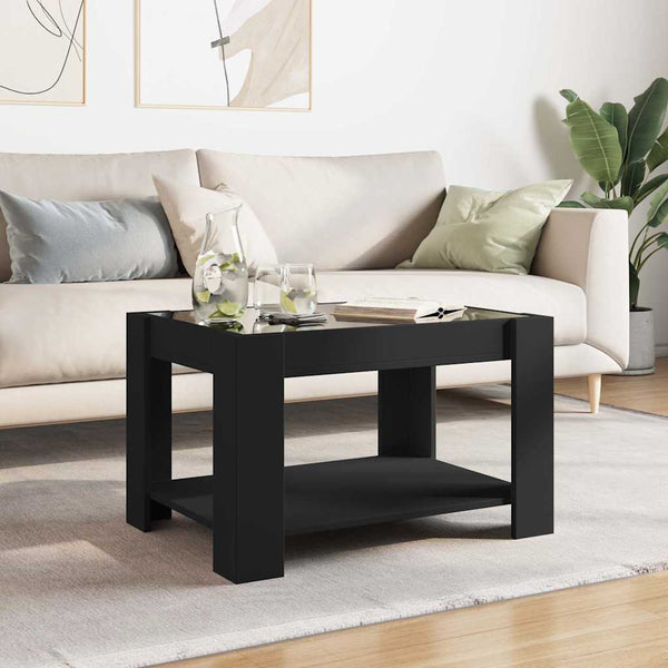 LED Couchtisch Schwarz 73x53 cm