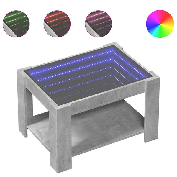 LED Couchtisch Betongrau 73x53 cm