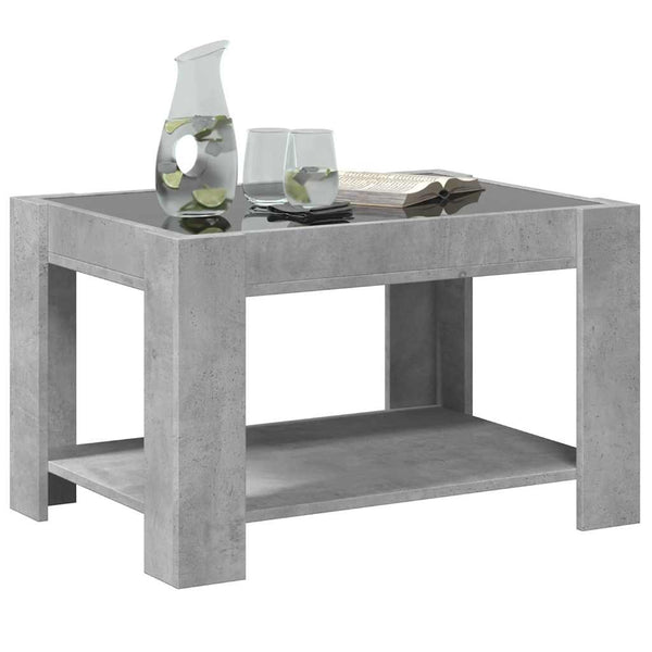 LED Couchtisch Betongrau 73x53 cm