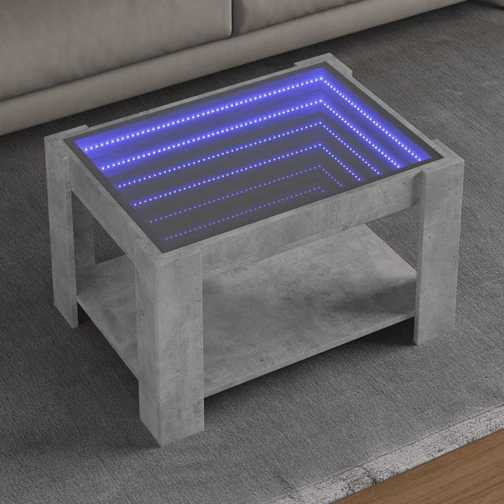 LED Couchtisch Betongrau 73x53 cm