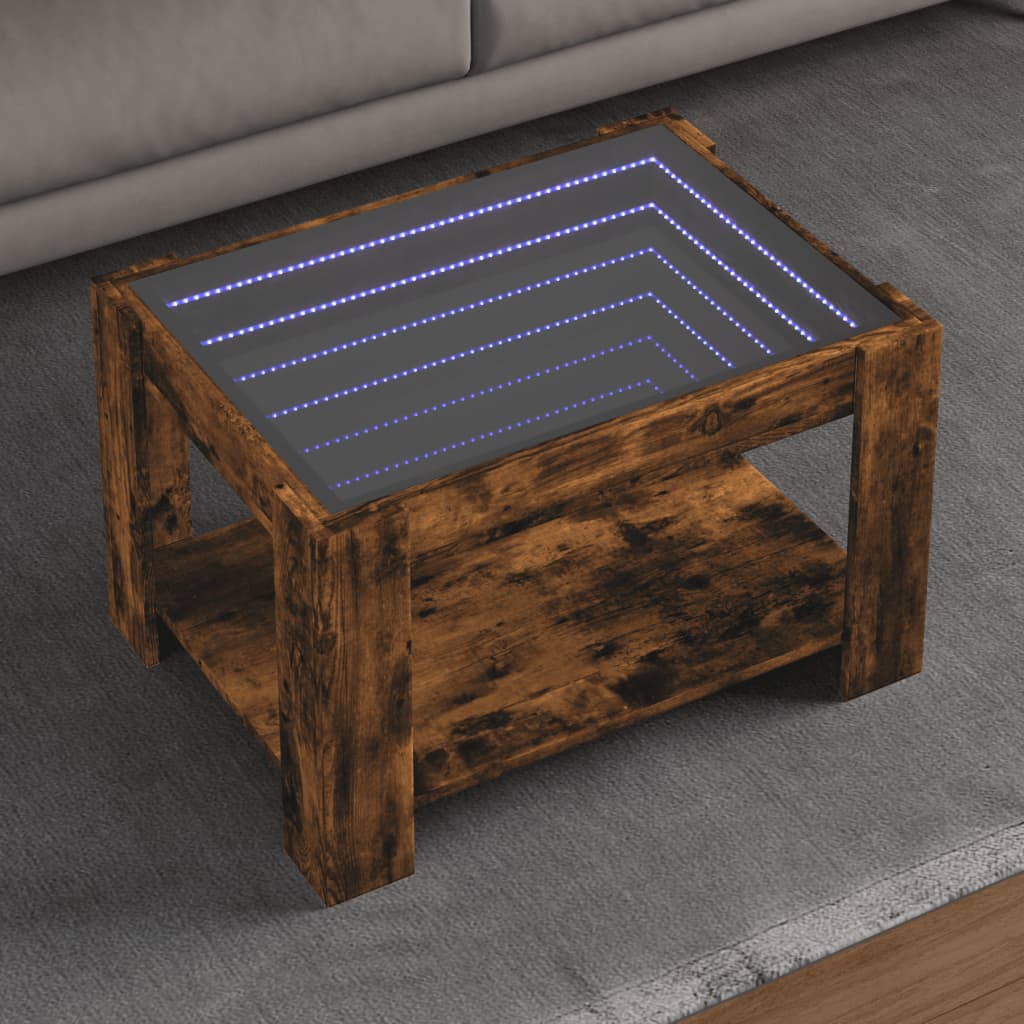 LED Couchtisch Räuchereiche 73x53 cm