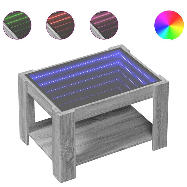 LED Couchtisch Grau Sonoma 73x53 cm