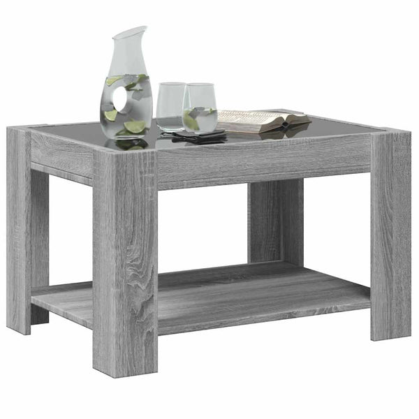 LED Couchtisch Grau Sonoma 73x53 cm